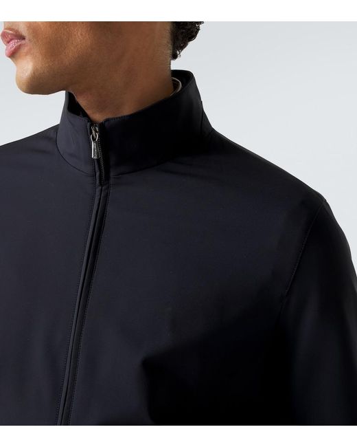 Thom Sweeney Blue Technical Bomber Jacket for men