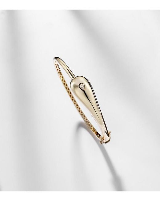 Mateo Metallic Water Droplet 14Kt Bangle With Diamond