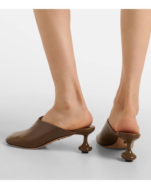 Loewe Brown Toy Leather Mules