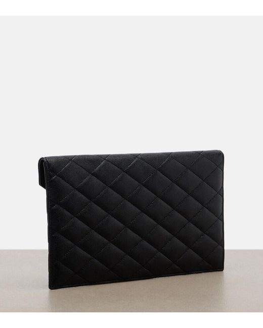 Saint Laurent Black Paris Leather Clutch