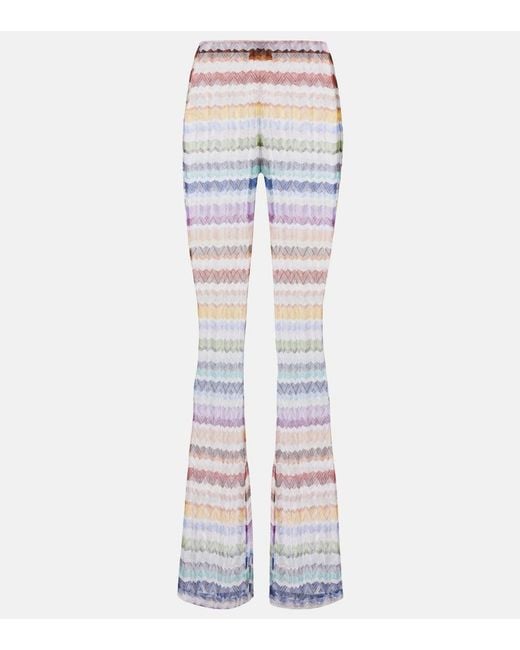 Missoni Blue Zigzag Flared Pants