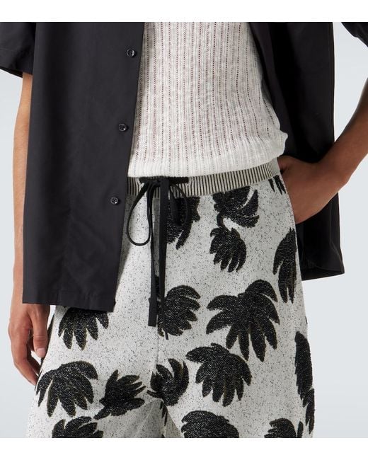 Commas Gray Jacquard Terry Shorts for men