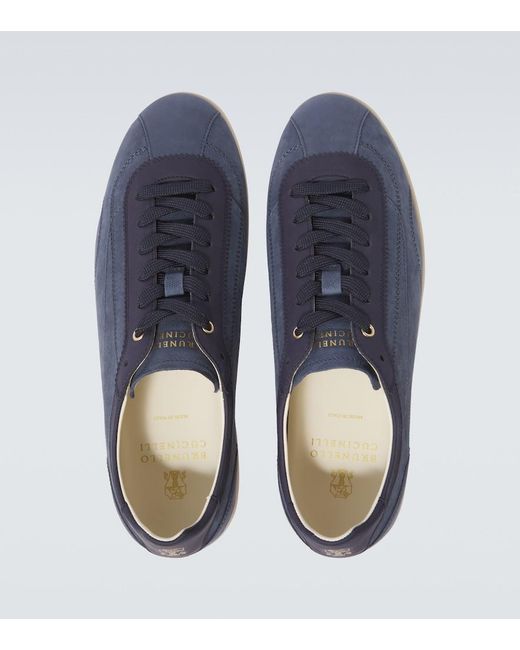 Brunello Cucinelli Blue Leather Sneakers for men