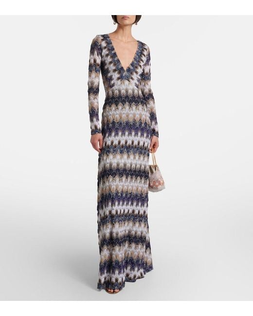 Missoni White Lame Maxi Dress