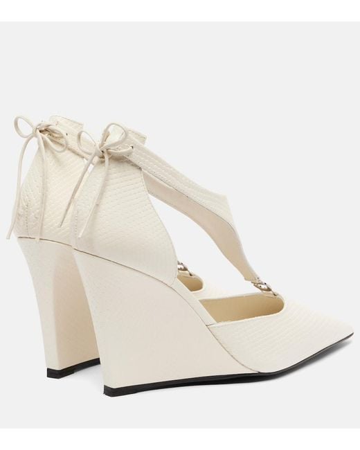 Coperni White Leather Wedge Pumps
