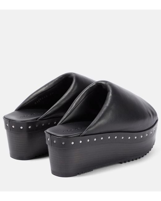 Rick Owens Black Platform Clog Mules