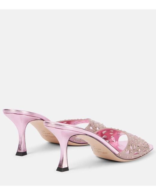 Mules Skye 70 En Satin A Ornements Jimmy Choo en coloris Pink