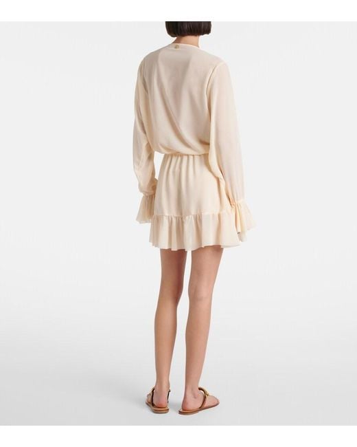 Bananhot Natural Bellen Ruffled Minidress