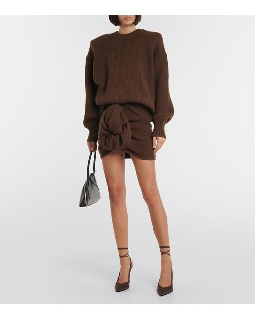 Magda Butrym Brown Cashmere Miniskirt