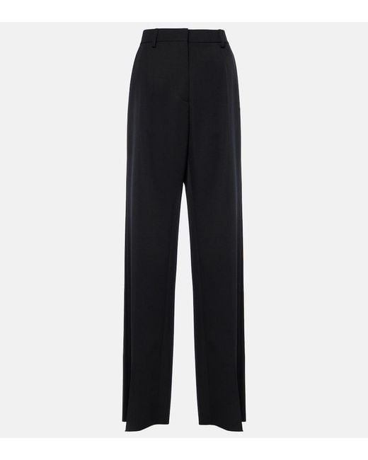 Valentino Blue Grisaille Virgin Wool Straight Pants