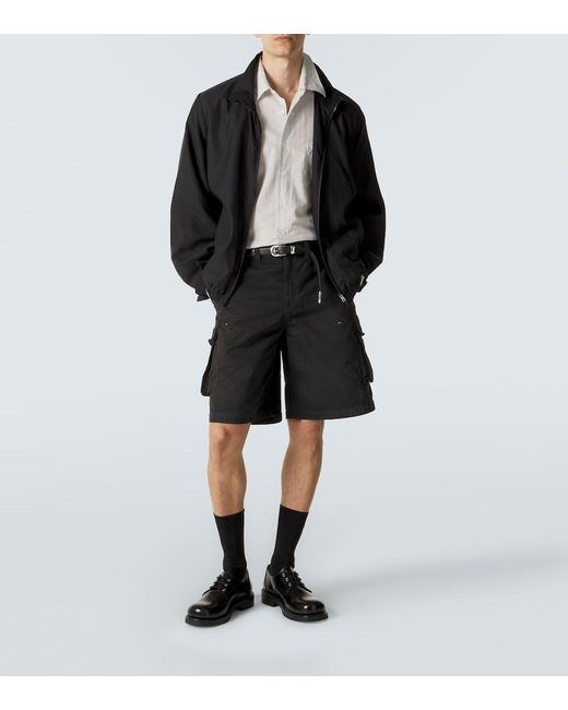 Our Legacy Black Mount Herringbone Cotton Cargo Shorts for men