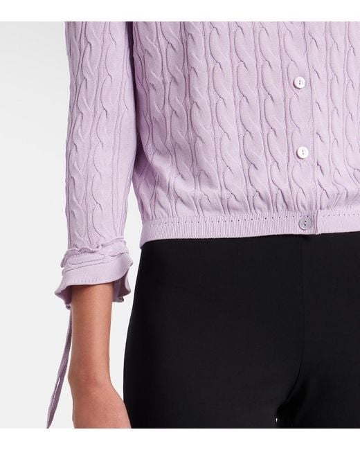 Gucci Purple Cable-Knit Cardigan