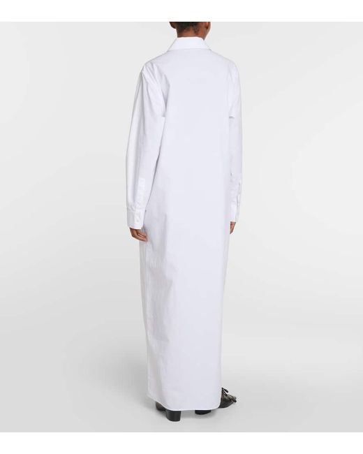 The Row White Izumi Oversized Cotton Poplin Shirt Dress