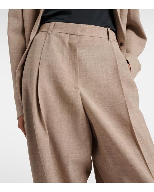 Pantalones Anchos Tor De Lana Virgen The Row de color Natural