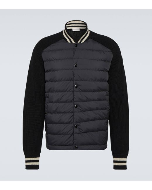 Moncler Black Cotton-trimmed Down Jacket for men