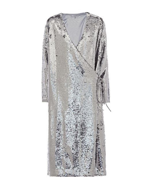 ganni white sequin dress