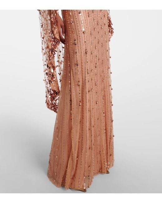 Jenny Packham Pink Verzierte Robe Blaize