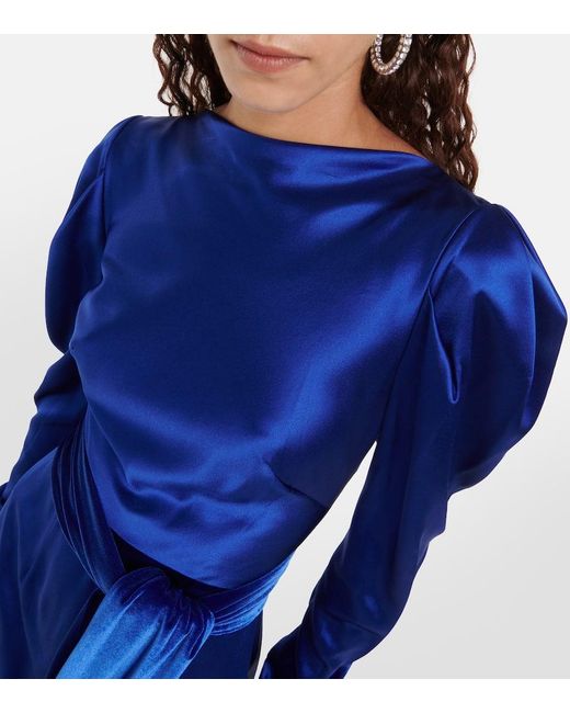 Abito Lungo di Monique Lhuillier in Blue