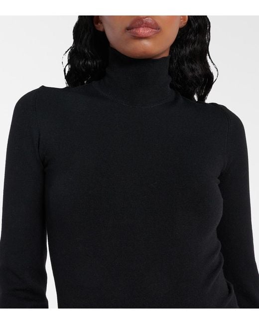 Khaite Black Thea Wool-Blend Bodysuit