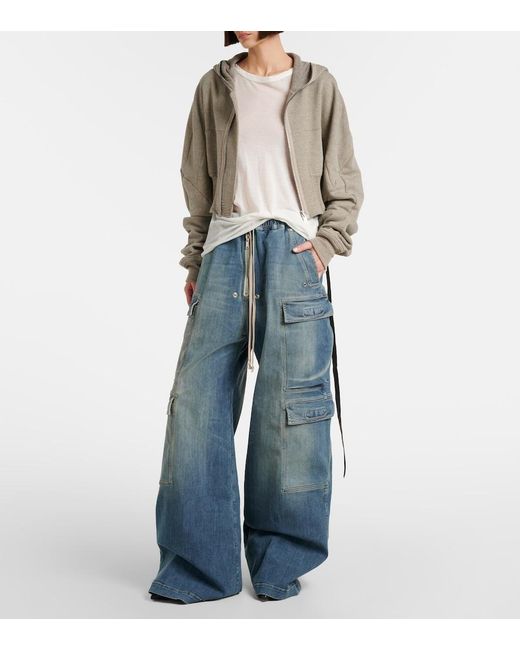 Rick Owens Blue Drkshdw Jumbo Belas Cargo Jeans