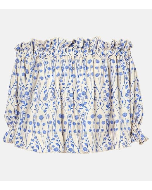 Agua Bendita Blue Urucu Petalo Blouse