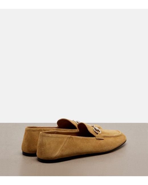 Gucci Brown Jordaan Horsebit Suede Loafers