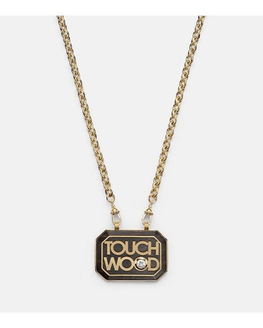 Marie Lichtenberg Metallic Scapular 18Kt And Ebony Pendant Necklace With Diamond