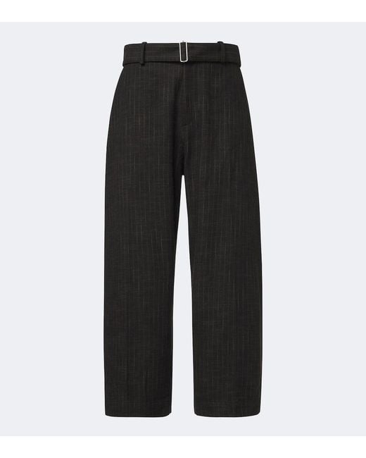 Studio Nicholson Black Checked Cotton And Wool-Blend Wide-Leg Pants for men