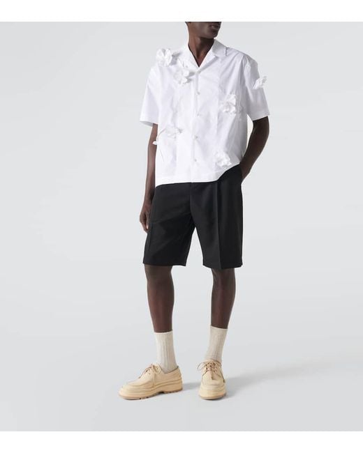 Camicia bowling Jean in misto cotone di Jacquemus in White da Uomo
