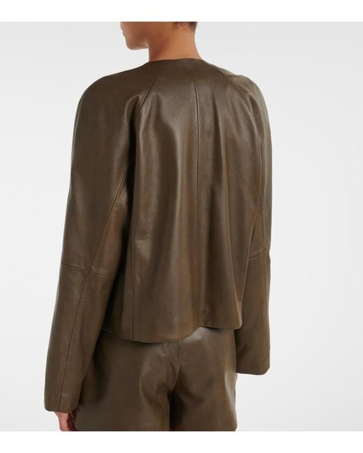 Max Mara Green Leather Jacket