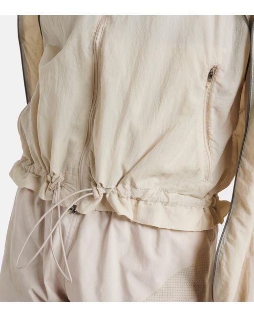 Adidas By Stella McCartney Natural Gathered Hooded Track Jacket
