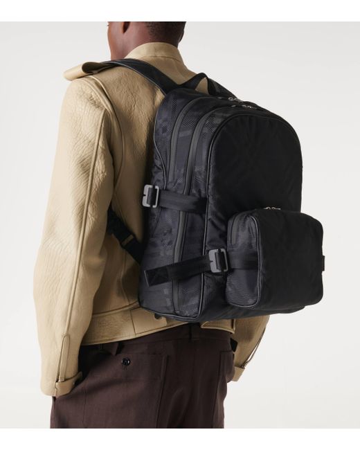 Burberry Black Jacquard Checked Backpack for men