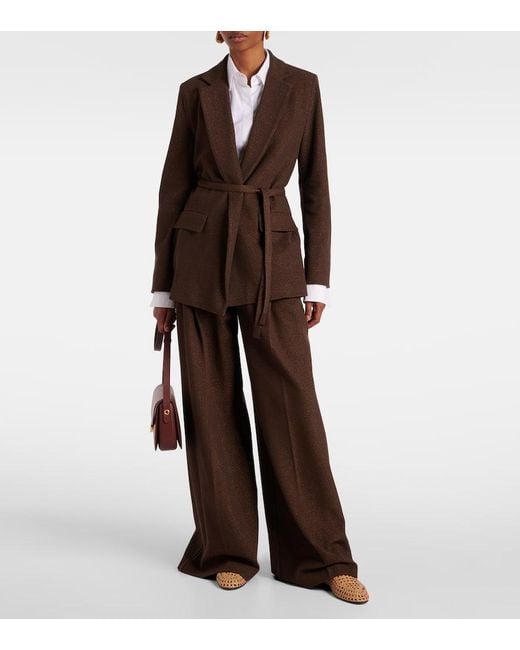 Max Mara Brown Weite Hose Aereo Aus Einem Baumwollgemisch