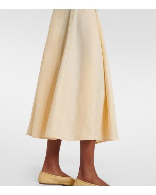 Faithfull The Brand Natural Esme Linen Midi Dress