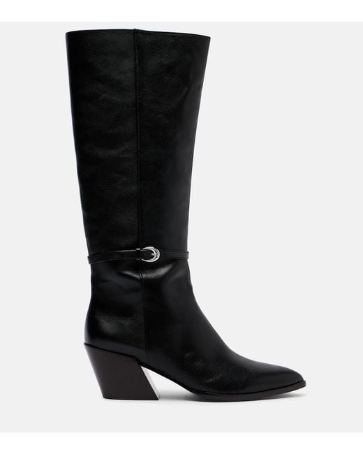 Staud Black Austin Leather Knee-High Boots