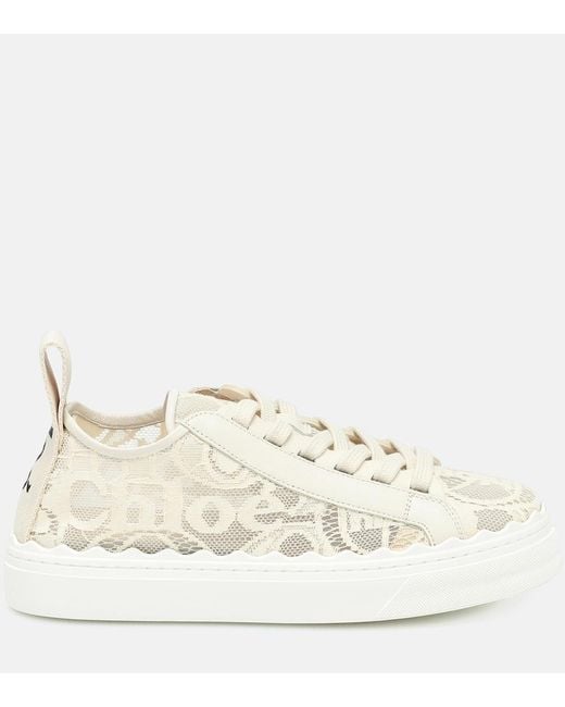 Chloé Natural Chloé 'Lauren' Low-Top Sneakers