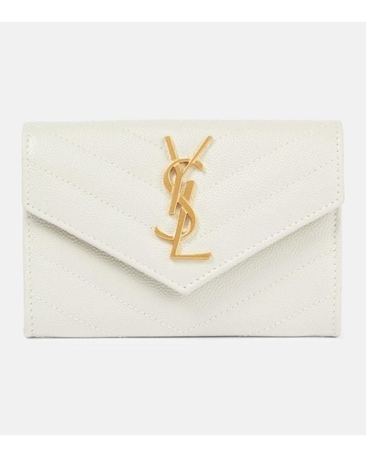 Saint Laurent Natural Cassandre Leather Wallet
