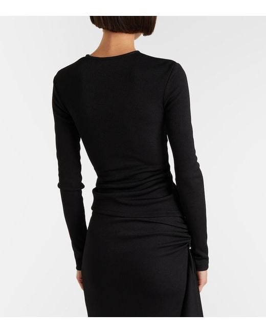Christopher Esber Black Cutout Ribbed-Knit Top