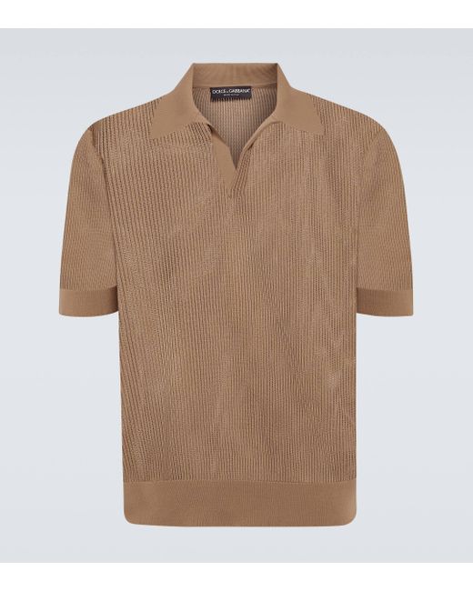 Dolce & Gabbana Brown Cotton Polo Shirt for men
