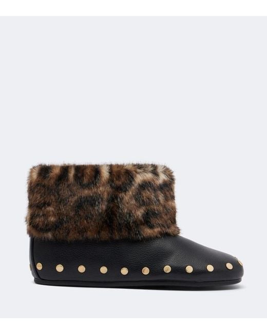 Ganni Brown Jenny Studded Ankle Boots