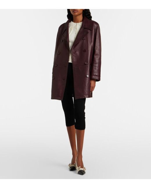 Chloé Red Leather Coat