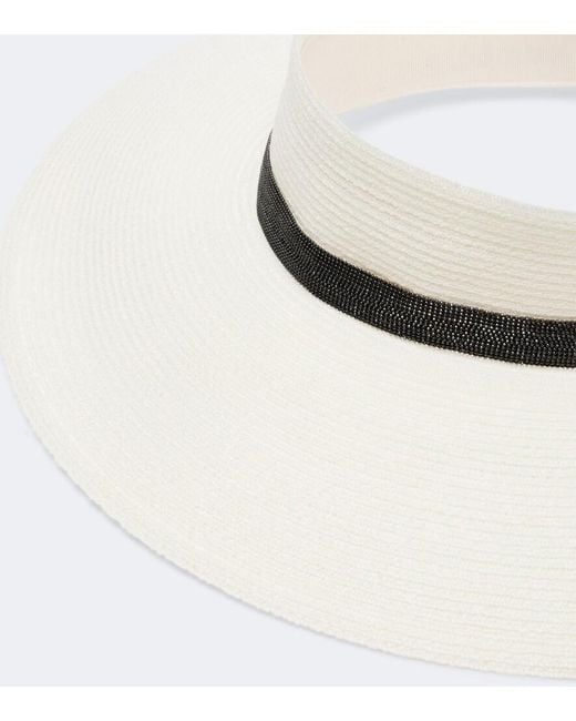 Brunello Cucinelli White Monili Visor