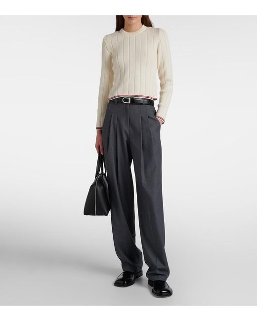 Thom Browne Natural Cable-Knit Virgin Wool Sweater