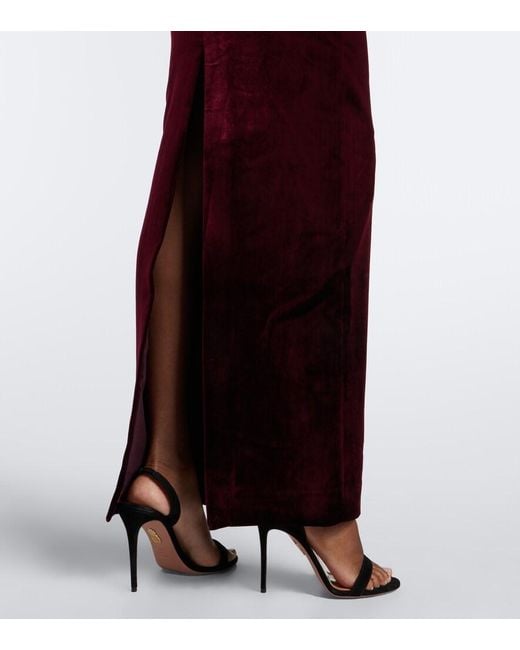 Roland Mouret Purple Lace-Trimmed Velvet Gown