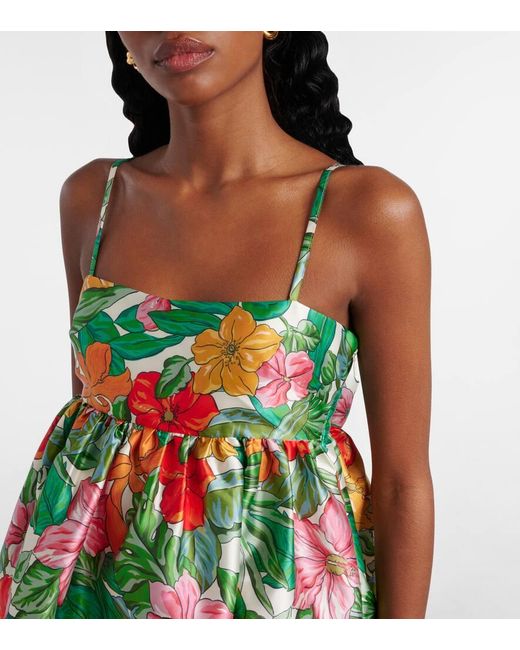 Abito Lungo Amelia Con Stampa di ALÉMAIS in Green