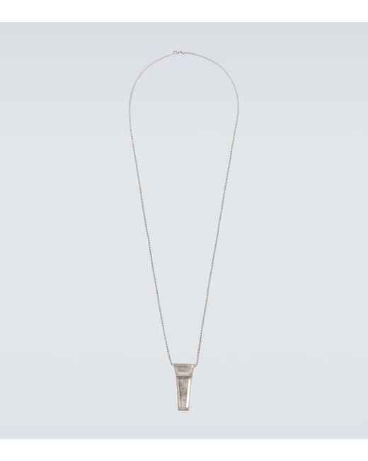 Rick Owens Crystal Trunk Charm Pendant Necklace in White for Men