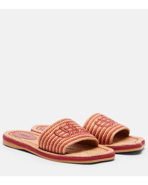 Chloé Pink Sand Logo Slides