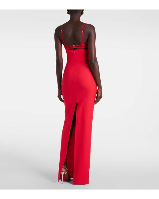 Nensi Dojaka Red Crepe Maxi Dress