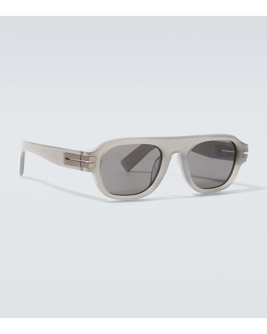 Zegna Gray Flat-Top Sunglasses for men