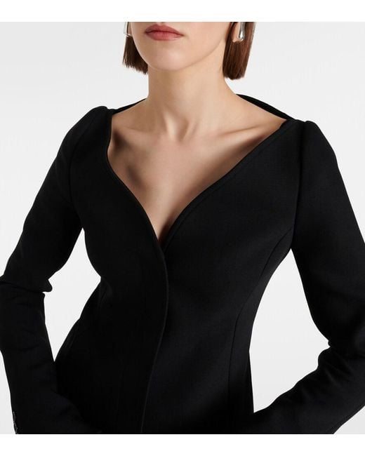 Courreges Black Ellipse Crepe Coat